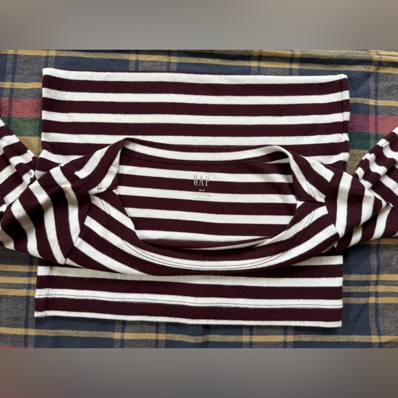 Gap Longsleeve Brown Striped Top - Picture 8 of 9